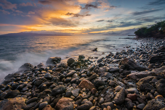 Serenity, a beautiful sunset off the west coast of Maui, Hawaii overlooking Lanai